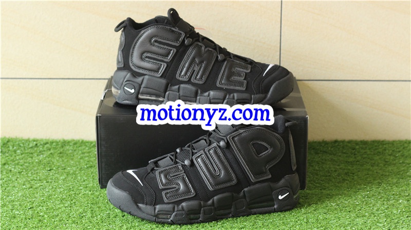 Authentic Version Supreme x Nike Air More Uptempo Black